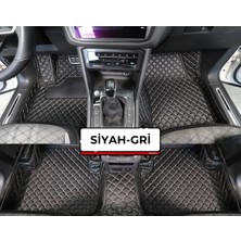 Skoda Kodiaq 2024-2026 Siyah Üzeri Gri Dikiş 8d Diamond Araca Özel Deri Oto Paspas