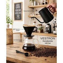 Vestron Kahve Demleme Tanışma Seti V60 HomeBarista | 4'lü Set VCT 401 Black
