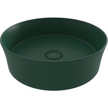 Bocchı Bocchi Sottile Slim Line Tezgah Üstü Yuvarlak 38CM. Lavabo - Mat Yeşi̇l - 1478-027-0125