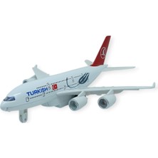 Renklime Çek Bırak Metal Yolcu Uçağı - 21 cm - Büyük Boy (Lisinya)