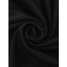 Meks Baskılı Oversize Bisiklet Yaka T-Shirt - Siyah
