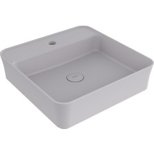 Bocchı Bocchi Sottile Slim Line Batarya Bankli Kare Lavabo 45X45CM. Mat Gri̇ - 1598-006-0126