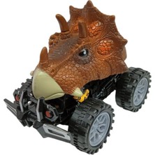 Renklime Sürtmeli Dinazor Robota Dönüşen Araba 14 cm - Kahverengi (Lisinya)