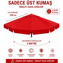 Şemsiyecim Alüminyum Şemsiye Kumaşı 3 Metre 8 Dilim Uv Korumalı Üst Kumaş