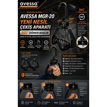 Avessa Mgr-20 Yeni Nesil 360° Dönen Başlıklı Çekiş Aparatı (Çift) - Yüksek Mukavemetli Çelik Gövde - Lat Pulldown