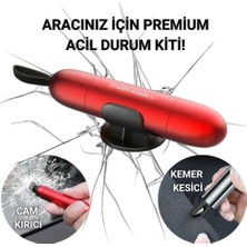 Polham 2in1 Araç Içi Cam Kırıcı ve Emniyet Kemer Kesici, Premium Acil Durum Kiti, Hayat Kurtarıcı