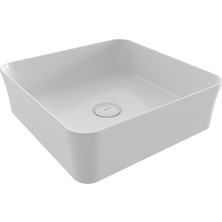 Bocchı Bocchi Sottile Slim Line Tezgah Üstü Kare 38X38CM. Lavabo - Beyaz - 1477-001-0125