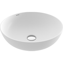 Bocchı Bocchi Sottile Slim Line Tezgah Üstü Yuvarlak 38CM. Siğ Lavabo - Mat Beyaz - 1494-002-0125