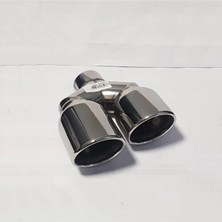 90 Lık Çiftli Yuvarlak Paslanmaz Egzoz Ucu Egzoz Başlığı Çift Kafa 90 mm