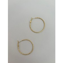 Marsel Simli Büyük Boy 14K Xp Klasik Gold Halka Küpe