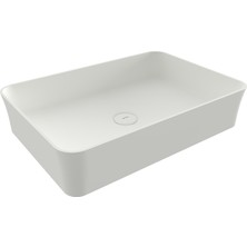 Bocchı Bocchi Sottile Slim Line Tezgah Üstü Di̇kdörtgen 55X38CM. Lavabo - Mat Beyaz - 1476-002-0125