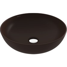 Bocchı Bocchi Sottile Slim Line Tezgah Üstü Yuvarlak 38CM. Siğ Lavabo - Mat Kahve - 1494-025-0125