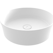Bocchı Bocchi Sottile Slim Line Tezgah Üstü Yuvarlak 38CM. Lavabo - Mat Beyaz - 1478-002-0125