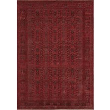 Veja Home Anadolu Kırmızı Etnik Desen Renkli Vintage Yumuşak Otantik Kolay Temizlenir Salon Oturma Odası Halısı