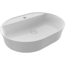 Bocchı Bocchi Sottile Slim Line Batarya Bankli Oval Lavabo 60X45CM. Beyaz - 1600-001-0126