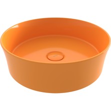 Bocchı Bocchi Sottile Slim Line Tezgah Üstü Yuvarlak 38CM. Lavabo - Parlak Mand. Sarisi - 1478-021-0125