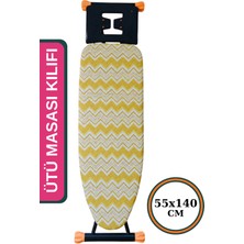 Asev Home Ütü Masası Kılıfı Keçeli Isıya Dayanıklı Ipli Büzdürmeli Stoperli Örtüsü Bezi 55X140 cm Güneş