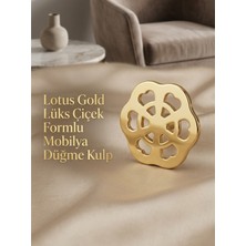 Mas Kulp Lotus Gold Lüks Çiçek Formlu Mobilya Düğme Kulp