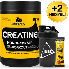 Mustang Nutrition Creatine Monohydrate Kreatin 252 Gr 84 Servis + Shaker + Protein Kahve
