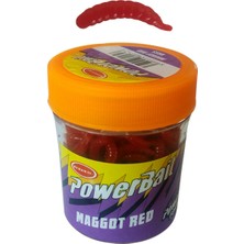 Berkway Silikon Kurt Balık Yemi - Kokulu - L Maggot - Kırmızı - Power Bait (9955)
