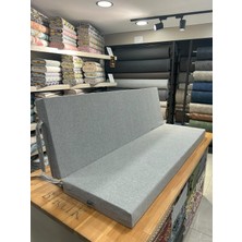 Sowso Premium Salıncak Minderi 50x165x9 cm | Gri Sert Sünger | Keten Kumaş & Fermuarlı Kolay Yıkanabilir | Pratik Bağcıklı | Açık Gri