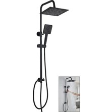 Kayatex Online Modern Siyah Full Set Robot Duş Sistemi - Kireç Kırıcı Başlıklı Yağmurlama Duş Seti