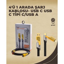 4'ü 1 Arada Metal Hızlı Veri Kablosu – 65W Güç, 27W iPhone Desteği, 480MBPS Aktarım - Lisinya