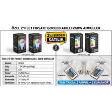 PAZAAR59 2 Adet Rgb Kumandalı LED Ampul Ambiyans Aydınlatma 6WAT