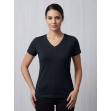 Banada Moda Kadın V Yaka Basic T-Shirt