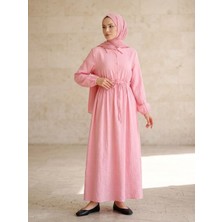 Miostil Beli Tünelli Elbise-Pembe