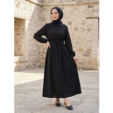Miostil Beli Tünelli Elbise-Siyah