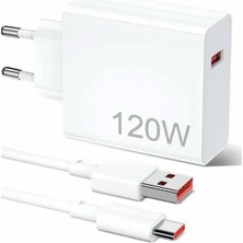 120W Şarj Aleti Hızlı Çift Turbo Şarj Aleti Seti Beyaz - Lisinya