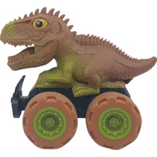 Datatek Sürtmeli Dinazor Arabalar 12 cm - H-20 - Stegosaurus -Kahverengi (Lisinya)