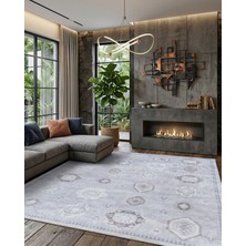 Pera Halı Serpiştirilmiş Geometrik Motifli Gri Etnik Halı - AR0998GG