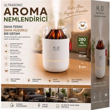 Ahşap Odun Ateşi Tasarımlı 280 ml Ultrasonik Hava Nemlendirici & Aroma Difüzör – Soğuk Buhar