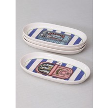 The Mia Palma Oval Servis Tabağı 4lü 17 cm
