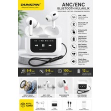 Alpotekno Dunspın Anc/enc Bluetooth Kulaklık Kablosuz Tws Dokunmatik Gürültü Engelleme Şarj Göstergeli