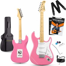 Fourtune Atlas EG-1000PK Maple Klavye Strat Kasa Sss Pembe Elektro Gitar Seti