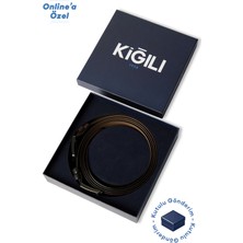 Kiğılı 2'li Hediye Kutulu Düz Klasik Kemer Set