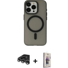 Marsilyan™- iPhone 15 Pro Max Kılıf Yadigar Işık - Siyah Bilvis 3D Cam Ekran Koruyucu + Raze Metal Kamera Lens - Gs