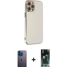 Marsilyan™- iPhone 12 Pro Kılıf Yankı Serisi - Şeffaf 360 Full Body Arka Koruyucu + Neon Fosforlu Kamera Lens - Mı