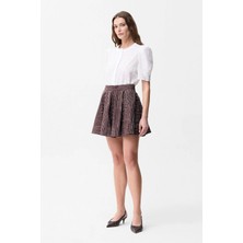 adL Çizgili Poplin Etek Kahve 12745462001