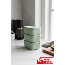 Gugga Luna - 3'lü Mini Plastik Saklama Kabı Çerezlik Kahvaltılık Bpa Içermez 280 ml
