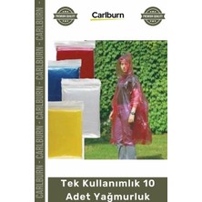 Carlburn #yağmurluk Su Geçirmez Pratik Kullan At Şeffaf Kapüşonlu Acil Durum Tek Kullanımlık 10 Adet Yağmurluk