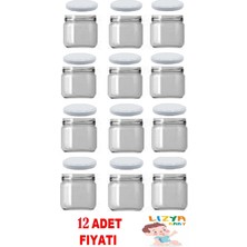 Lizya Baby Cam Kavanoz Paşabahce 12 adet Beyaz  Kapaklı 210 cc Etiket Hediyeli Yoğurt Bebek Mama Ek Gıda Kavanozu