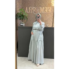 Maq Design Beli Kemerli Tec Elbise