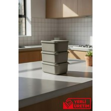 Gugga Luna - 3'lü Mini Plastik Saklama Kabı Çerezlik Kahvaltılık Bpa Içermez 280 ml