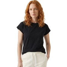 Sportive Aven Kadın Siyah Günlük Stil T-Shirt 26YK0028-SYH