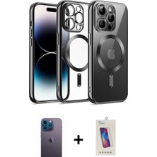 Marsilyan™- iPhone 13 Pro Max Kılıf Nova Işık Özel Seri - Siyah Joko 5d Cam + Neon Fosforlu Kamera Lens - Mı