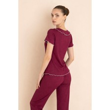 Çağrı Homewear Fransız Yaka Fiyonklu Gipeli Pijama Takımı